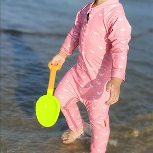 NWT Baby Toddler Rash Guard Swimsuit Diaper Change Zipper Bathing Suit